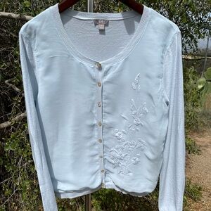 Sweater-blue with emboidery